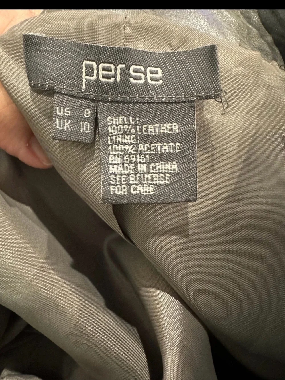 Perse Metallic Gray Lightweight Leather Jacket